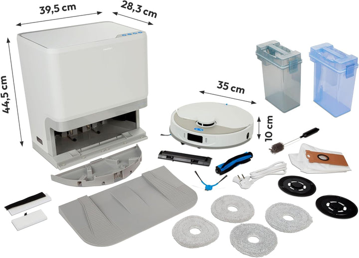 MEDION Saugroboter mit 3-in-1 Absaugstation, Lasernavigation und Wischfunktion X55 SW+ (Starke 10000
