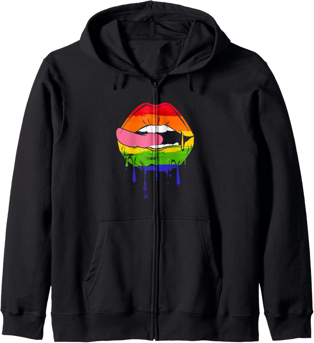 Regenbogen Lippen LGBTQ Monat Akzeptanz Unterstützer Stolz Kapuzenjacke