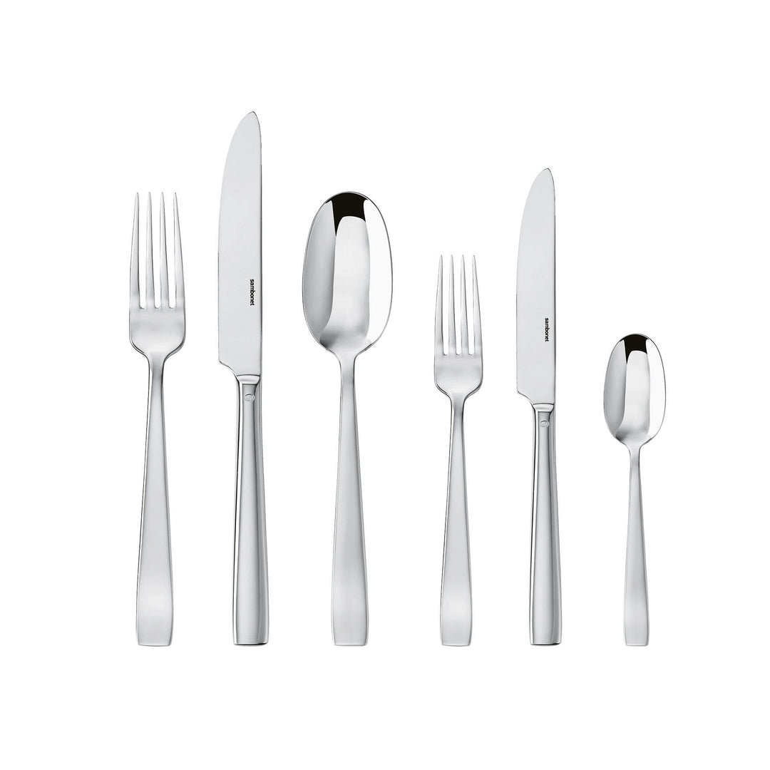 Sambonet 62512-83 Flaches Monoblock-Besteck-Set, 36-teilig: 6 Tafelgabeln, 6 Tafellöffel, 6 Tafelmes