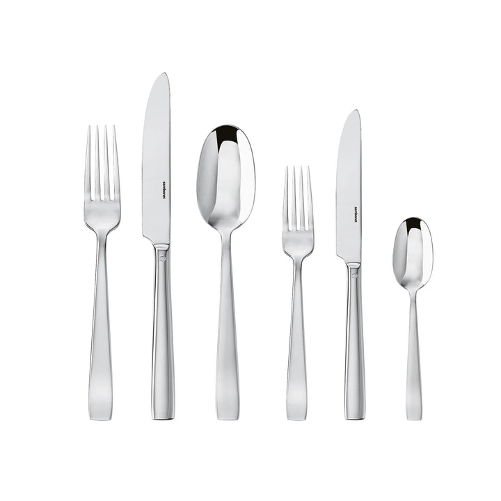 Sambonet 62512-83 Flaches Monoblock-Besteck-Set, 36-teilig: 6 Tafelgabeln, 6 Tafellöffel, 6 Tafelmes