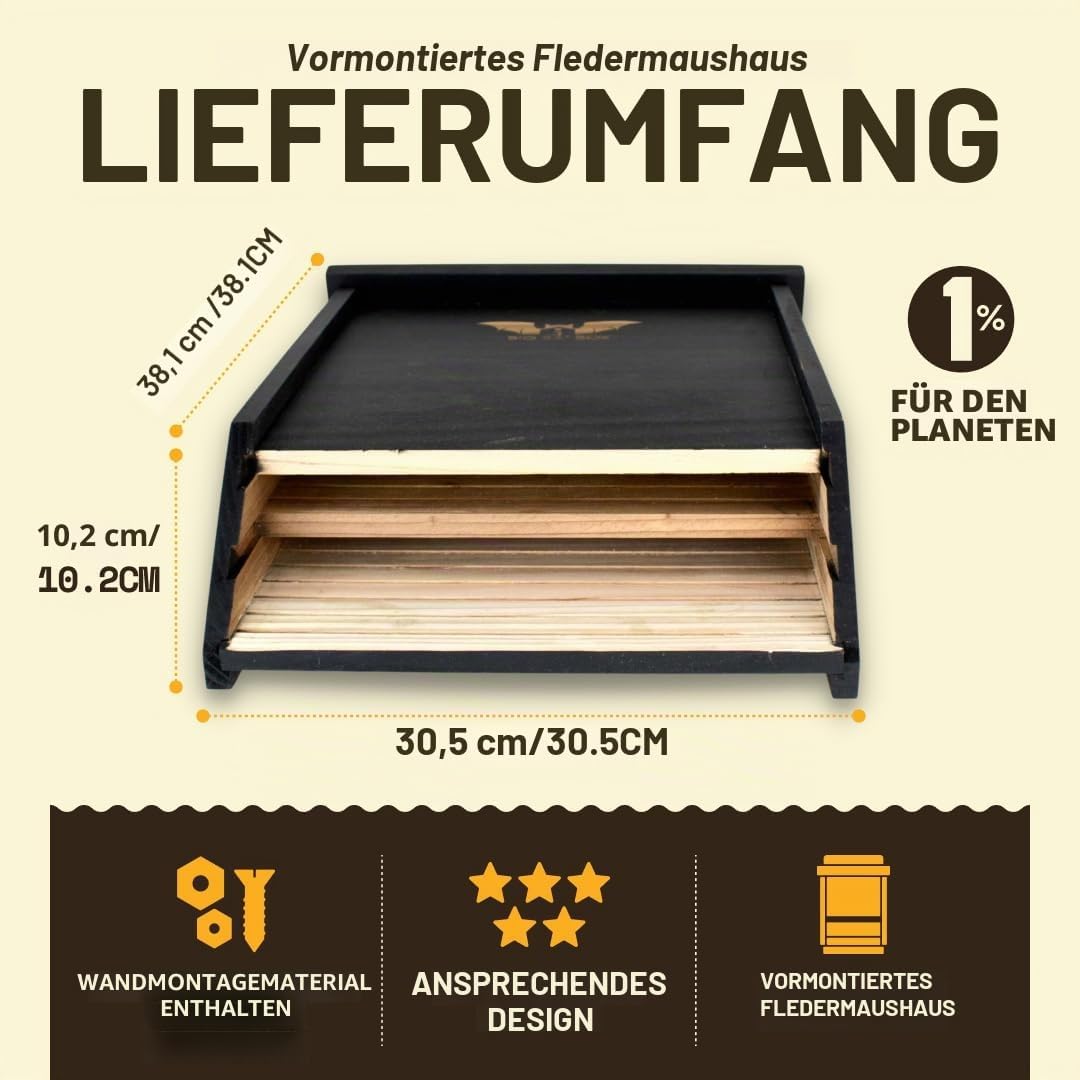 BIGBATBOX -Bat Houses for Outdoors - Proven Bat Box Design, Premium 2-Chamber Cedar Bat House. Enjoy