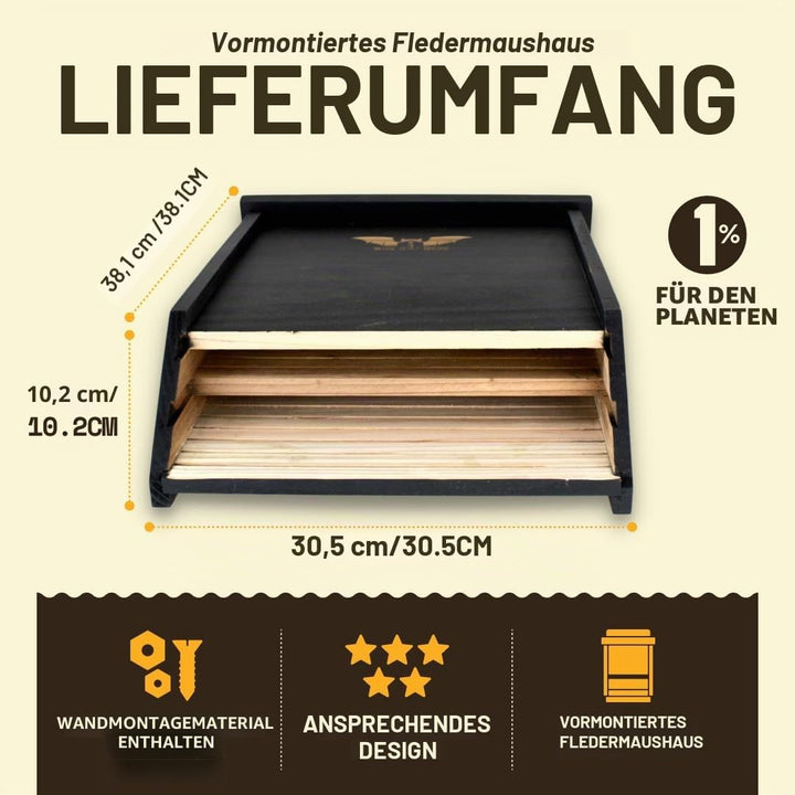 BIGBATBOX -Bat Houses for Outdoors - Proven Bat Box Design, Premium 2-Chamber Cedar Bat House. Enjoy