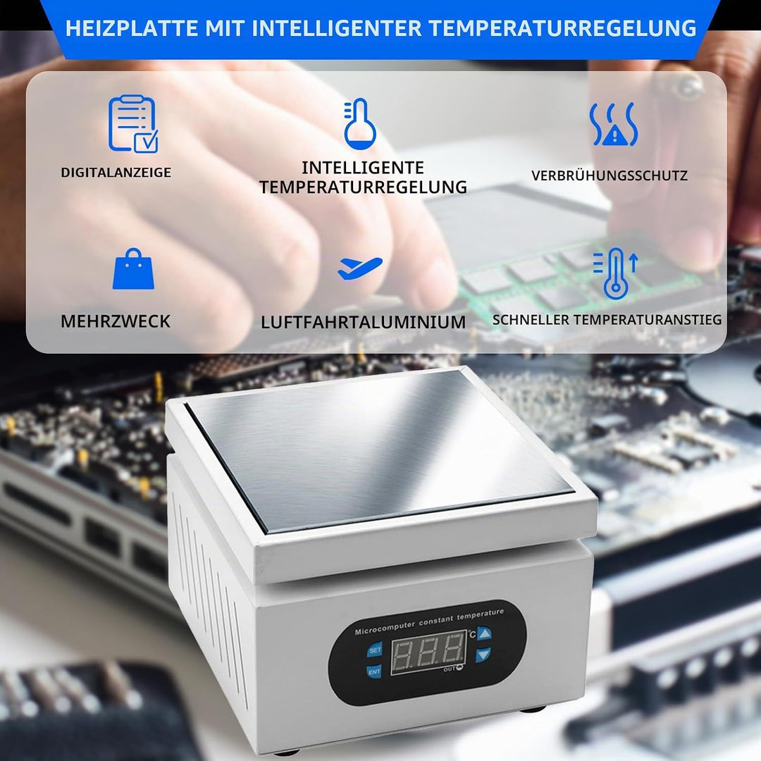 Auveach Lötstation Heizplatte 400 ℃ Elektrisch 350W Schweisser Heizplatte mit Digitalanzeige für Rep