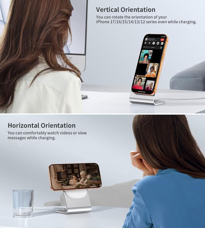 Induktive Ladestation Kompatibel mit Mag-Safe Ladegerät, Wireless Charger Kabellos Schnellladegerät