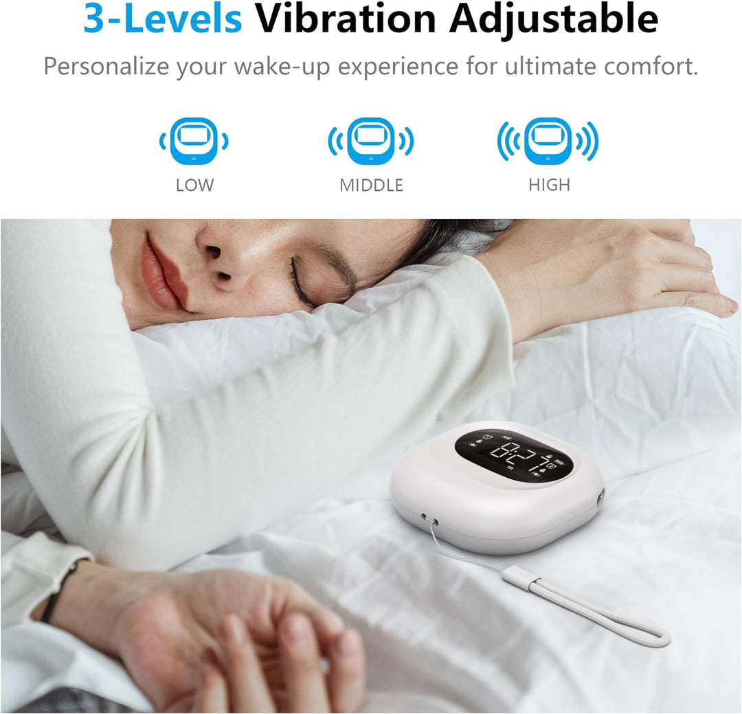 Vibrationswecker für Tiefschläfer, Batteriebetriebener Wecker unter dem Kopfkissen, Einstellbare Vib