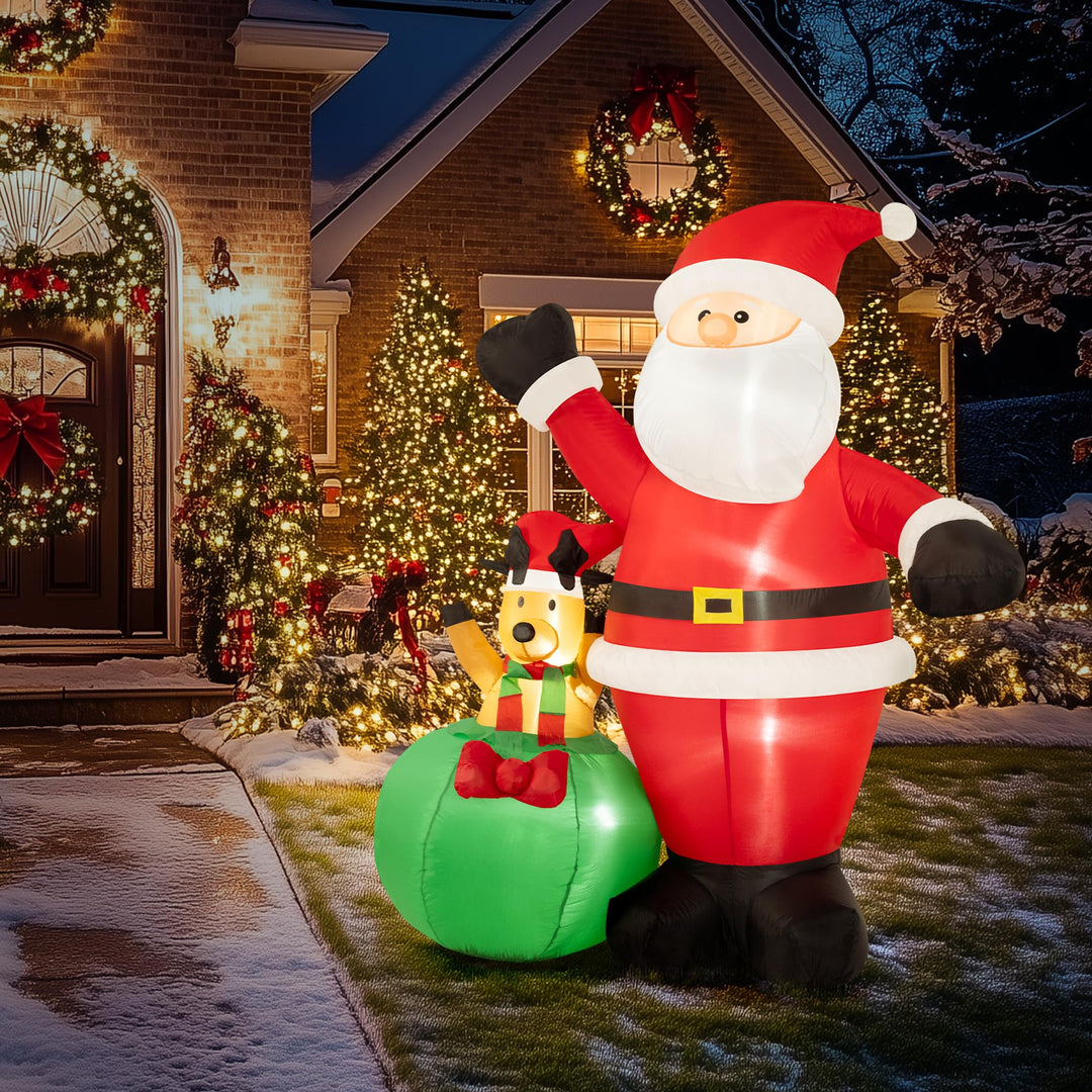 Solpex Weihnachten aufblasbare Dekoration, Weihnachtsdekoration, 180cm/6Ft Weihnachtsmann mit Elch D