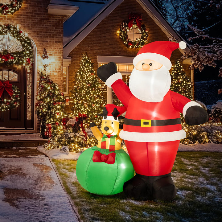 Solpex Weihnachten aufblasbare Dekoration, Weihnachtsdekoration, 180cm/6Ft Weihnachtsmann mit Elch D