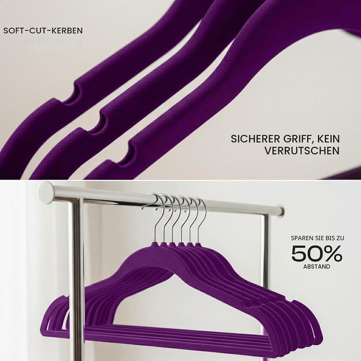Utopia Home Premium Samt Kleiderbügel - rutschfeste &amp; langlebige Kleiderbügel - 360 Grad drehbare Ha