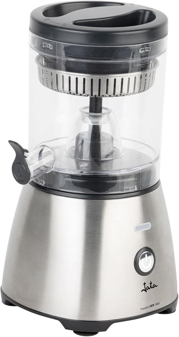 JATA JEEX1616 Elektrische Orangenpresse, automatisch, 300 W, Gehäuse und Filter aus Edelstahl, ausla