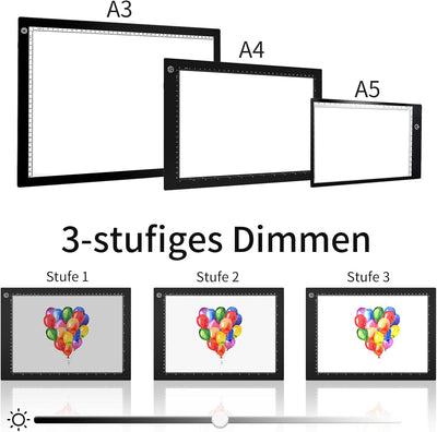 A4 LED Leuchttisch,Magnetisch Led Licht Pad Ultra-dünne Leuchtplatte Zeichnen,Type-C Schnittstelle L