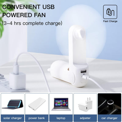 JISULIFE Handventilator Mini Ventilator 3 IN 1, mit 4500 mAh Powerbank USB Akku Klein Ventilator, Ba