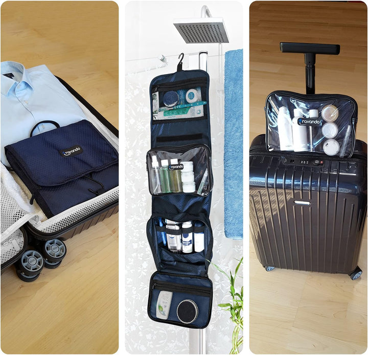 TRAVANDO Kulturbeutel Männer zum Aufhängen Kulturtasche Transparent Waschtasche Durchsichtig Waschbe