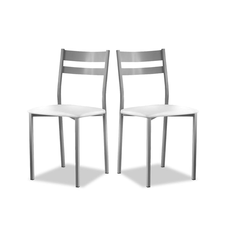 ASTIMESA SCRCBL kuechenstuhl, Metall Kunstleder Aluminium, weiss, Altura de asiento 45 cms