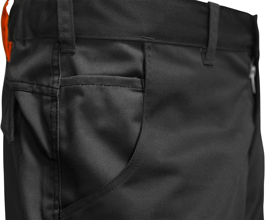 strongAnt Shorts Stretch Berlin Pro Herren Sommer Arbeitshose kurz Cargo Outdoor Grau-Shwarz-Weiss 4