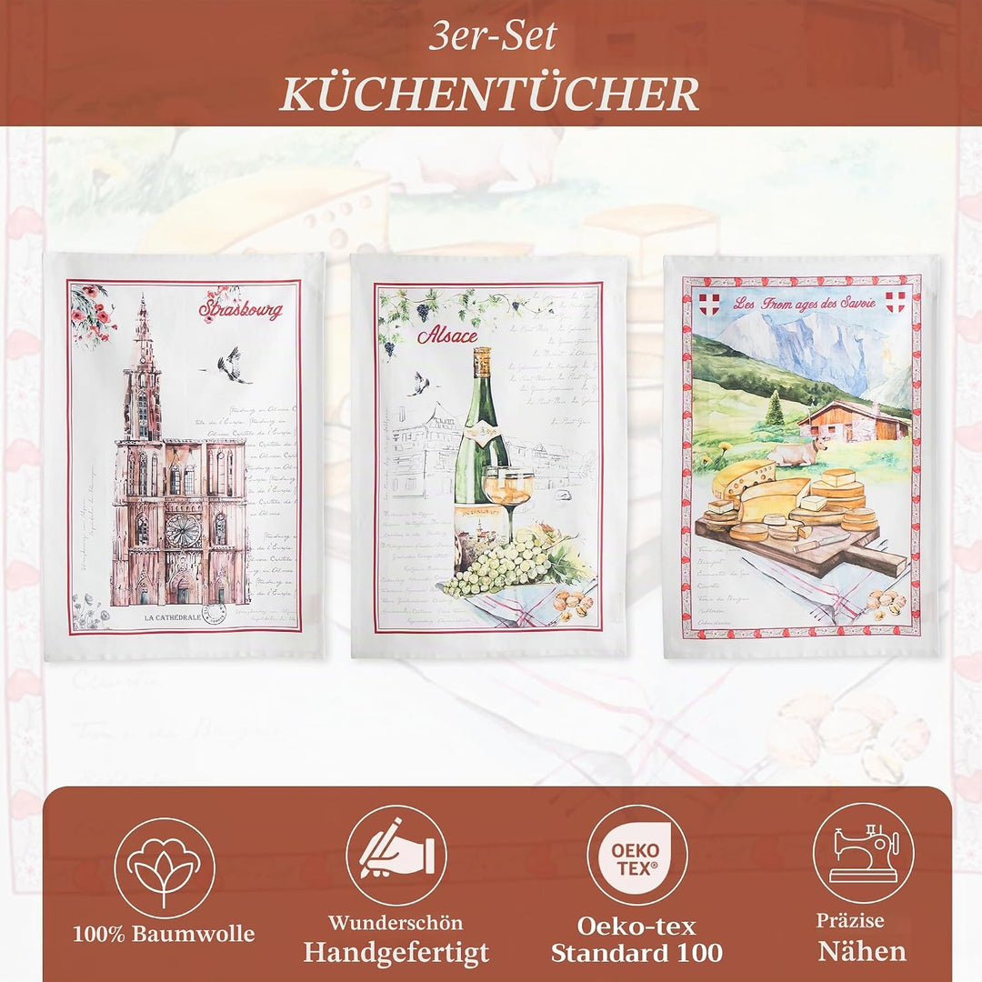 Maison d' Hermine Küchentücher, 100% Baumwolle, weich, saugfähig, 50,8 x 70,5 cm, 2 Stück Multicolor