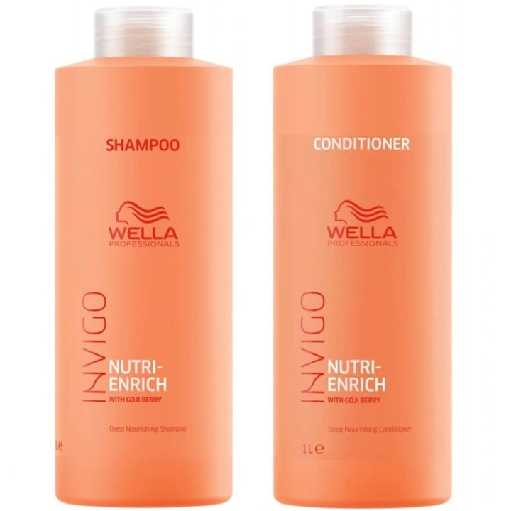 Wella INVIGO Nutri-Enrich Deep Nourishing Shampoo 1000ml and Conditioner 1000ml