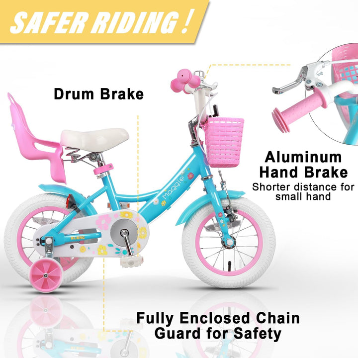 Glerc Maggie 12 14 16 20 Zoll KinderFahrrad für 2-12 Jahre Mädchenfahrrad alt mit Puppe-Sitz &amp; Stütz