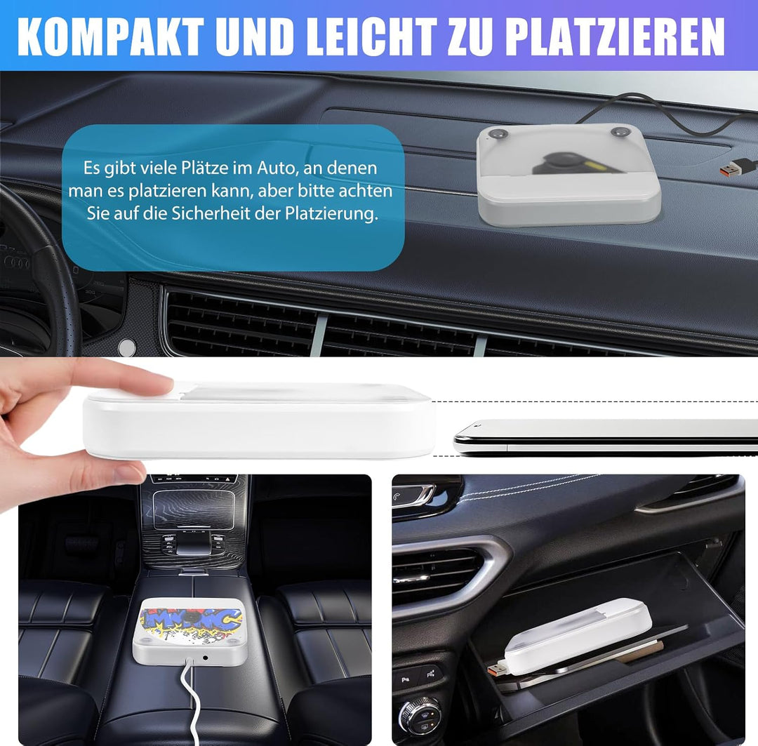 Externer CD Player für Auto mit USB/AUX Anschluss, Plug & Play | Stossfestes Design | Breites Anwend