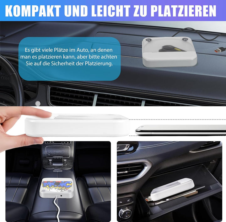 Externer CD Player für Auto mit USB/AUX Anschluss, Plug & Play | Stossfestes Design | Breites Anwend