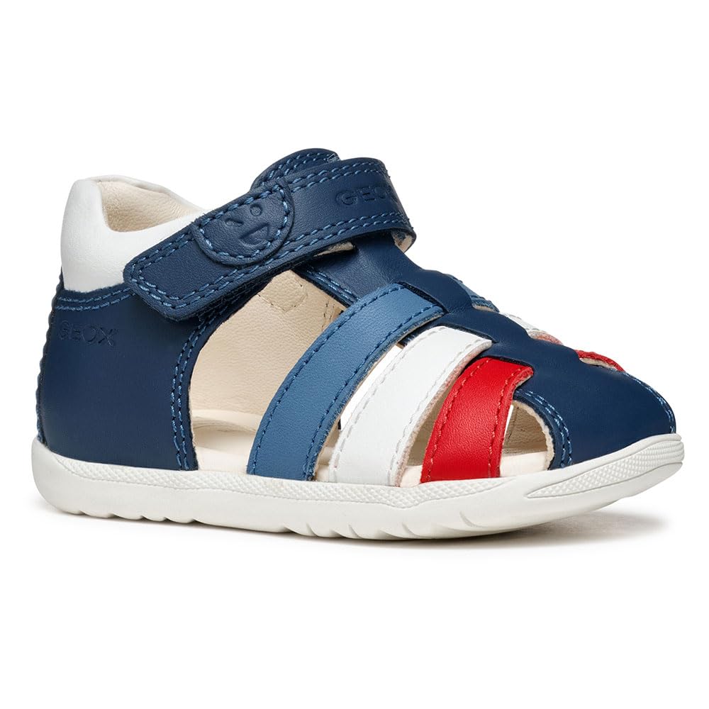 Geox Baby-Jungen B Macchia Boy Sandal 18 EU Avio White, 18 EU Avio White