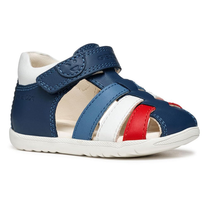 Geox Baby-Jungen B Macchia Boy Sandal 18 EU Avio White, 18 EU Avio White
