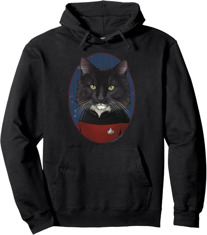 Star Trek: The Next Generation Commander Riker Cat Portrait Pullover Hoodie