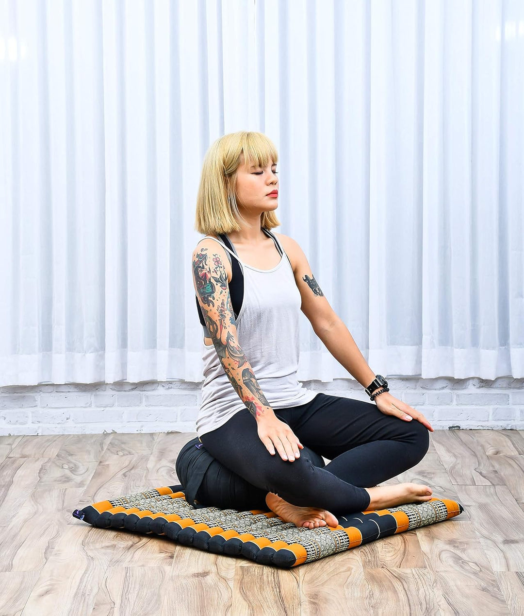 Leewadee Meditationskissen Set Sitzkissen Rund Zafu Yoga Kissen Zabuton Yogakissen Meditationskissen
