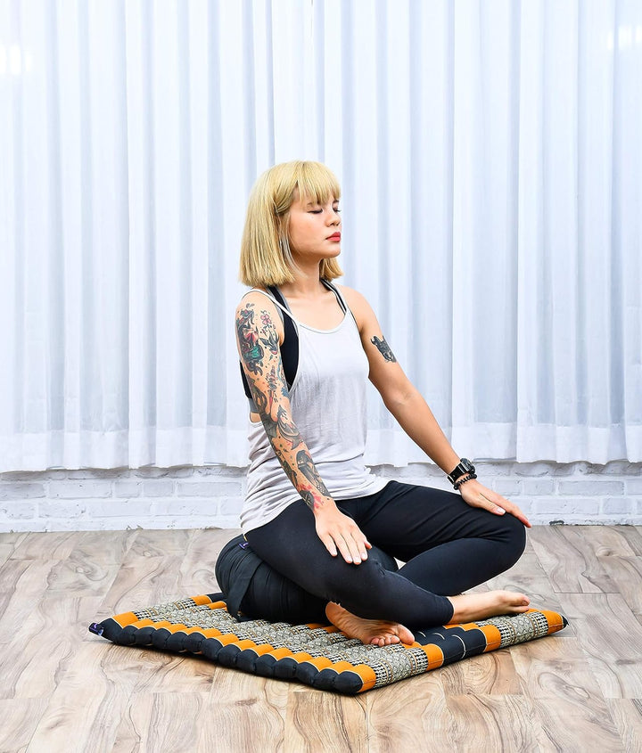 Leewadee Meditationskissen Set Sitzkissen Rund Zafu Yoga Kissen Zabuton Yogakissen Meditationskissen