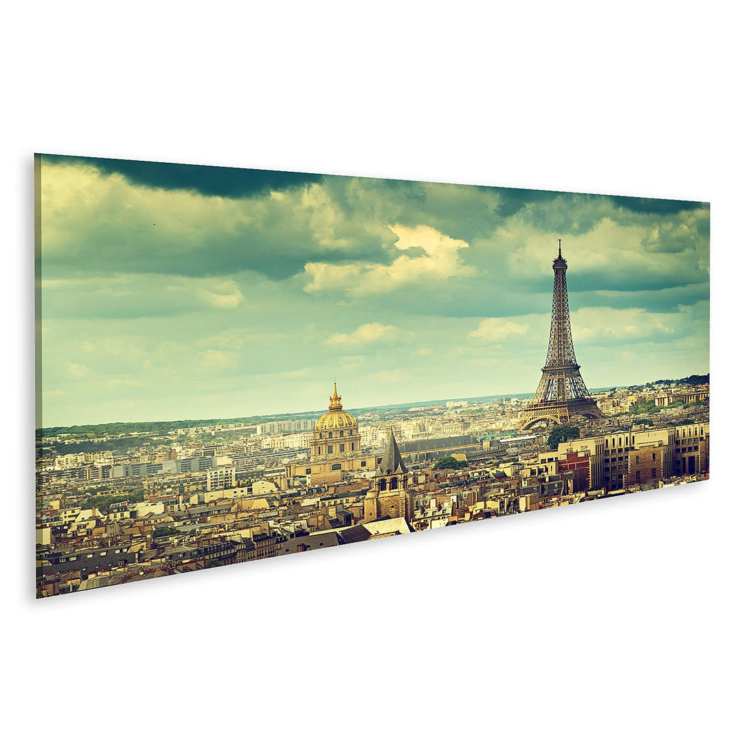 islandburner Bild auf Leinwand Eiffelturm Frankreich Blauer Himmel Blick Auf Paris Bilder Wandbilder