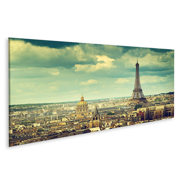 islandburner Bild auf Leinwand Eiffelturm Frankreich Blauer Himmel Blick Auf Paris Bilder Wandbilder
