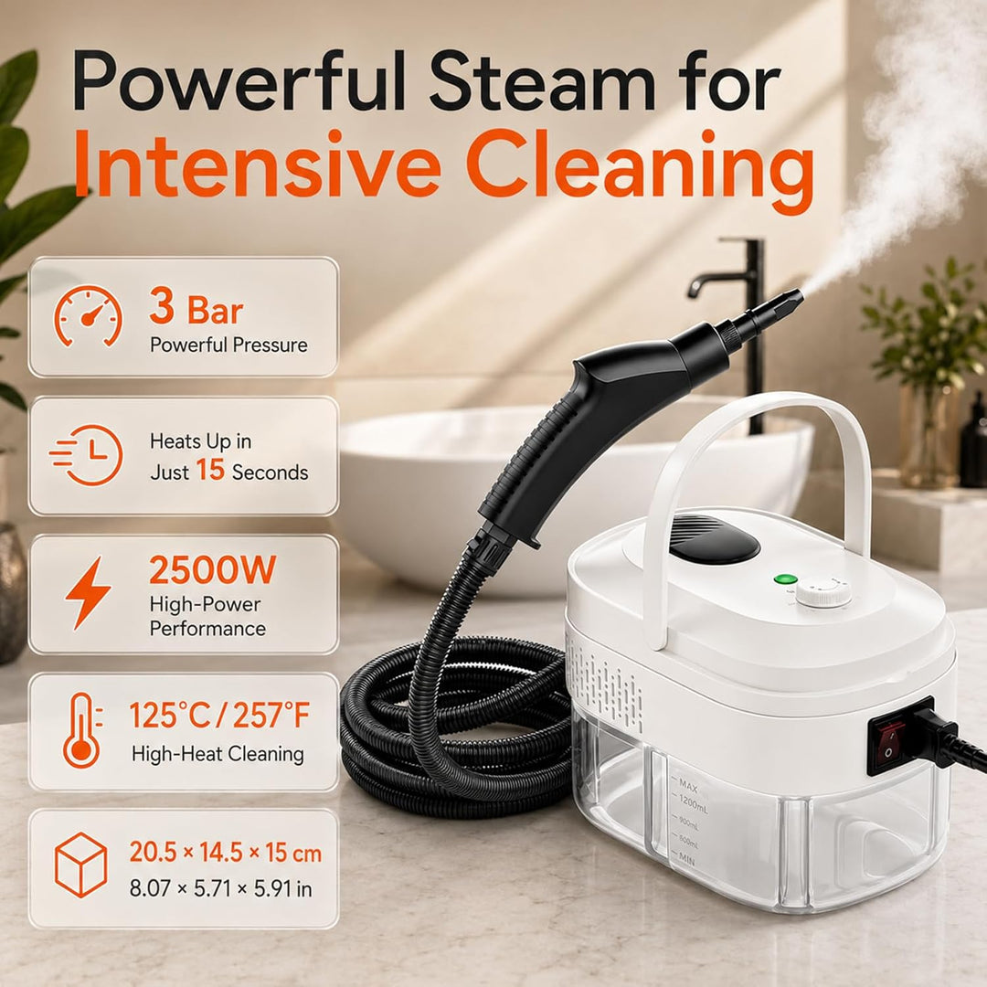Professioneller Dampfreiniger für Alles – Leistungsstarker Steam Cleaner für Auto, Bad, Küche, Fenst