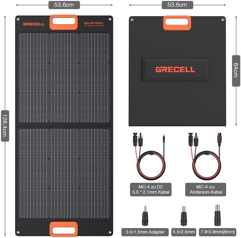 GRECELL 100 W Portable Solar Panel für Power Station Generator, 20 V Foldable Solar Panel Solar Lade