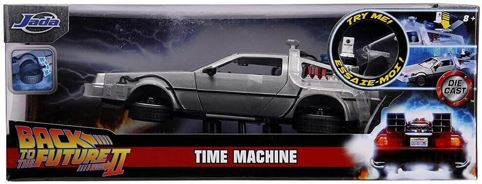 Jada Toys 253255021 Zurück in die Zukunft 2, Delorean DMC-12 Modellauto, 1:24, Time Machine, mit Lic
