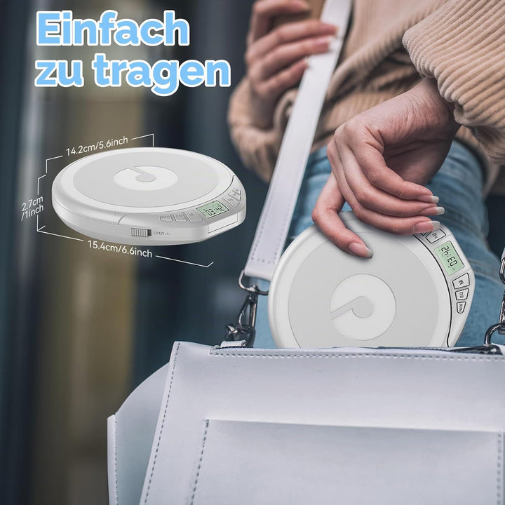 Gueray CD Spieler Tragbarer CD-Player Persönliche CD Players mit Kopfhörer LCD Display Anti-Skip Sch