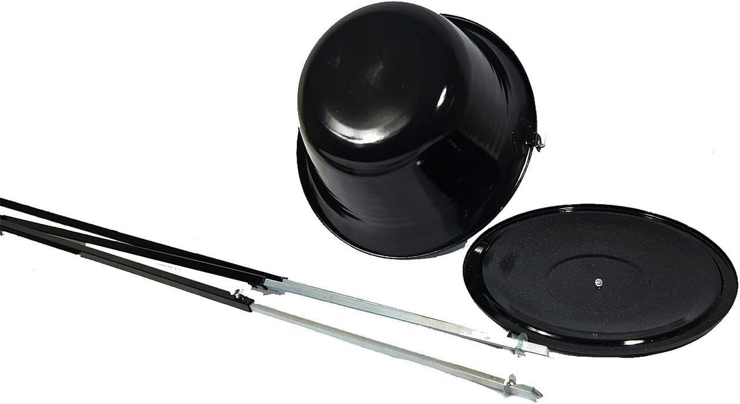 troph-e-shop Set Gulaschkessel 30 L mit Deckel Emaille und Dreibein Teleskop 90-145 cm