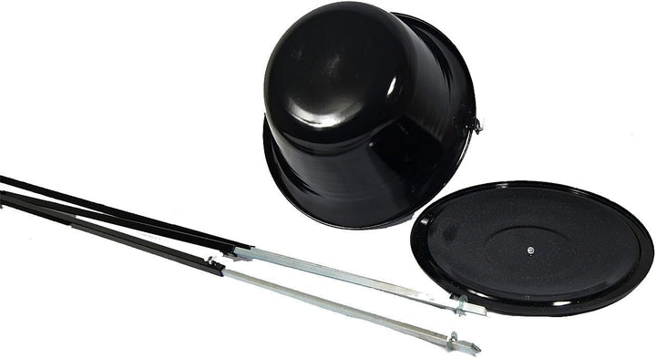 troph-e-shop Set Gulaschkessel 30 L mit Deckel Emaille und Dreibein Teleskop 90-145 cm