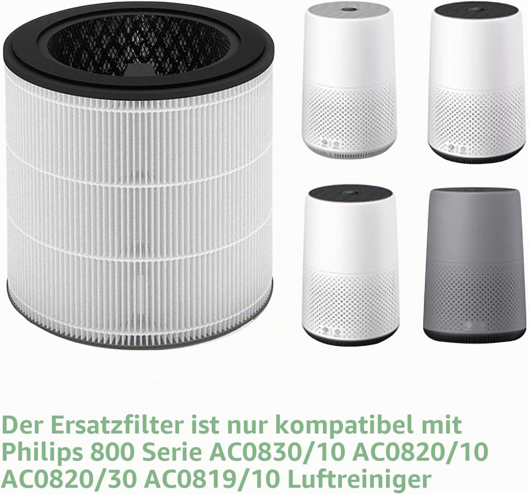 FY0293/30 Ersatzfilter Kompatibel mit Philips 800 Series AC0830/10 Luftreiniger, 3 in 1 HEPA &amp; Aktiv