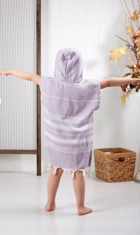 ELY PARKER Strandponcho für Kinder - 100% Baumwolle Strandtuch & Strandkleid - Saugstarkes Badeponch