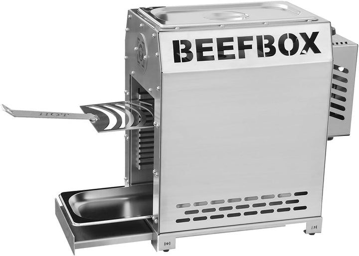 BEEFBOX PRO 2.0 | Elektro-Zündung | 850 Grad Oberhitze Grill | komplett Edelstahl | leicht zu reinig