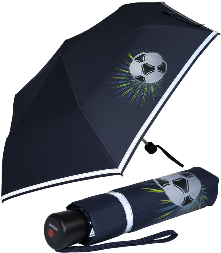 Knirps Kinder-Taschenschirm 4Kids Goal Reflective mit Reflexborte - White Goal White, Goal White