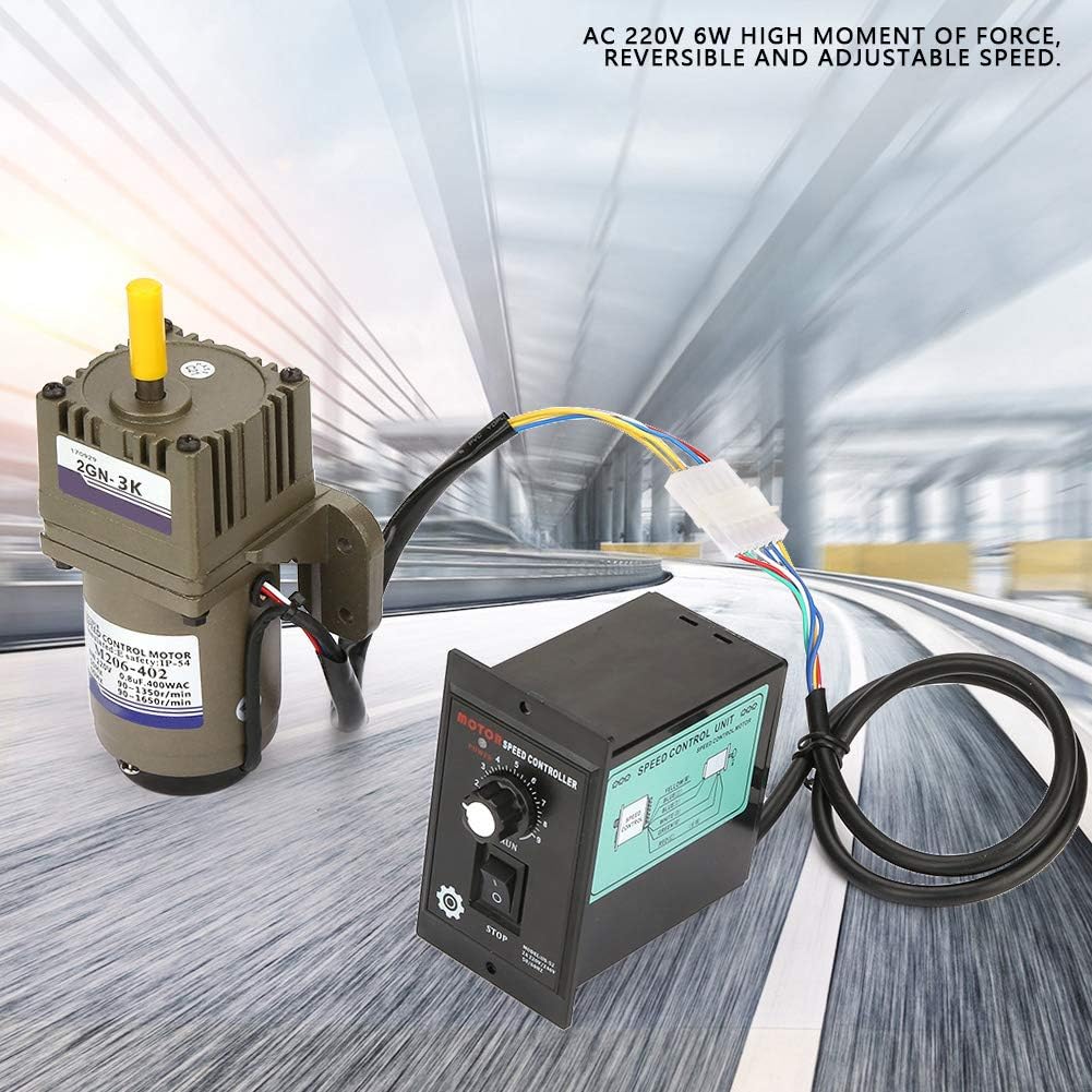 Elektrischer Getriebemotor, AC 220V 6W Einphasen-Asynchrongetriebemotor hohes Kraftmoment Einstellba