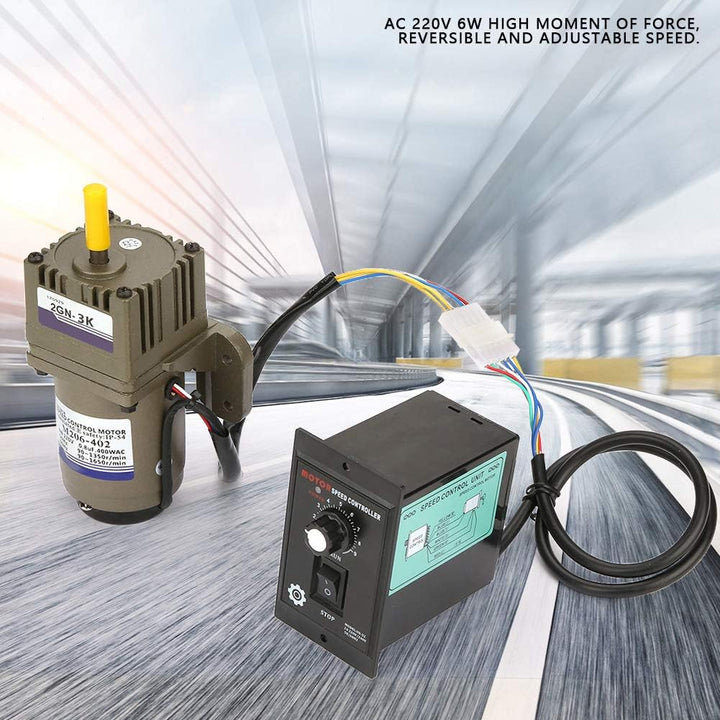 Elektrischer Getriebemotor, AC 220V 6W Einphasen-Asynchrongetriebemotor hohes Kraftmoment Einstellba
