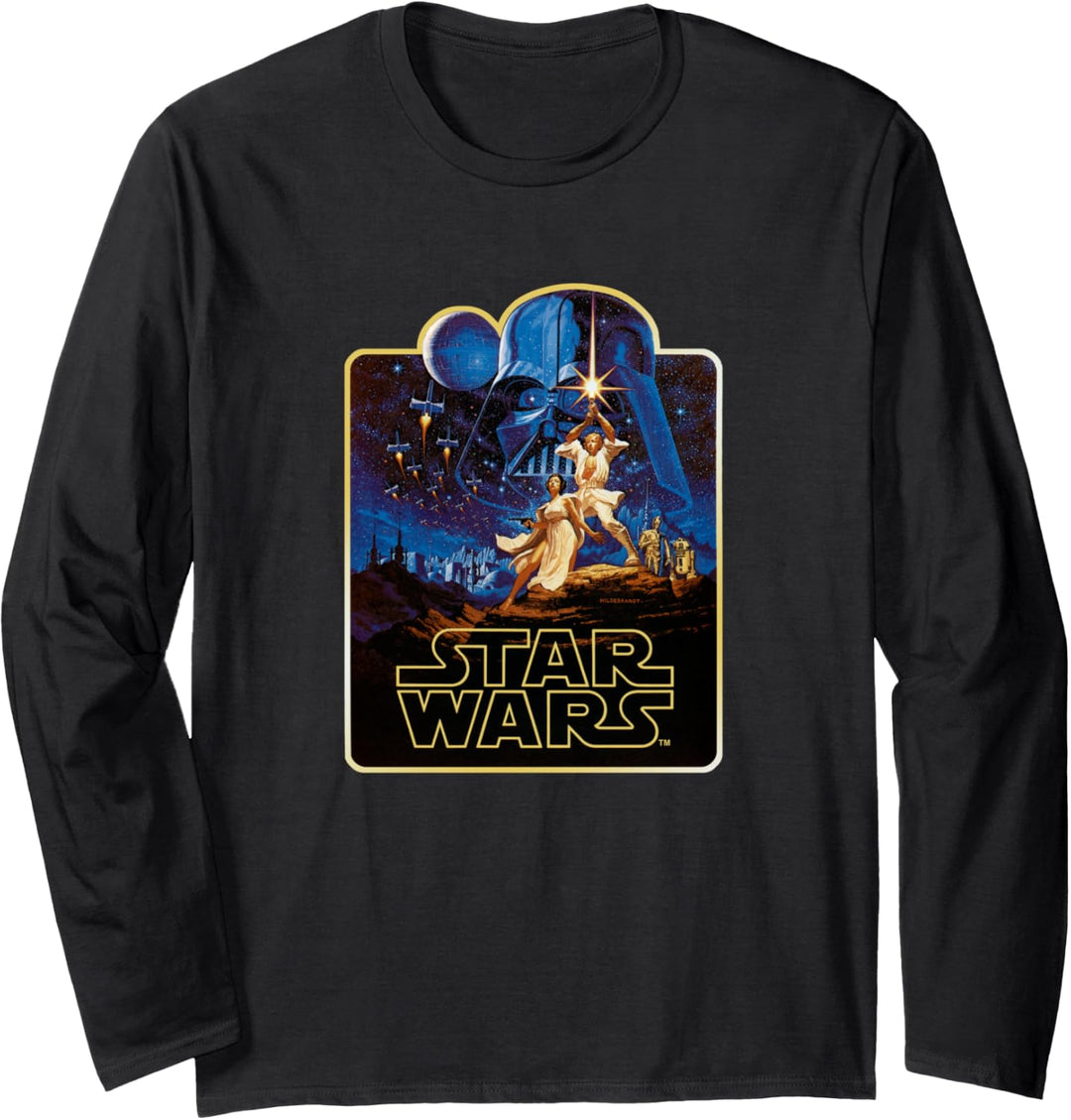 Star Wars A New Hope Luke & Leia Vintage Poster Langarmshirt