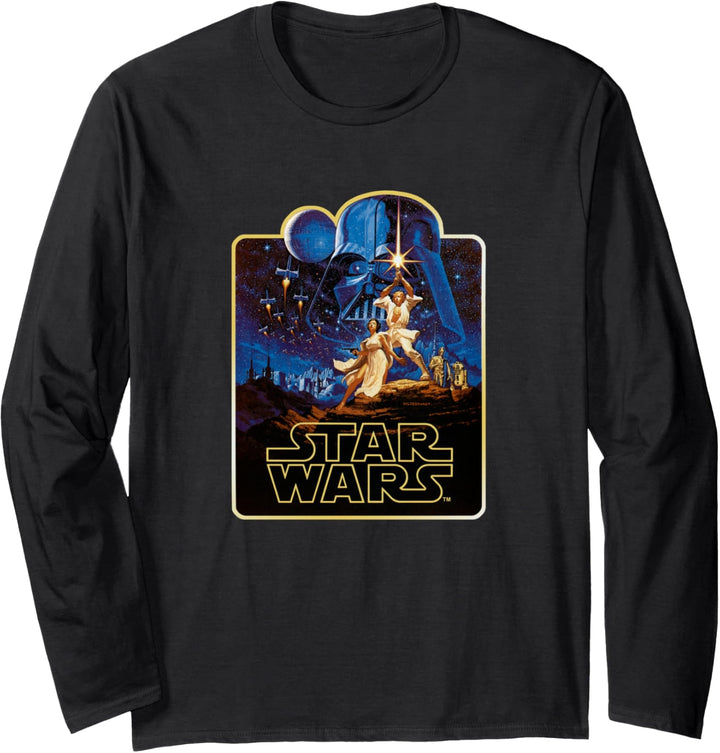 Star Wars A New Hope Luke & Leia Vintage Poster Langarmshirt