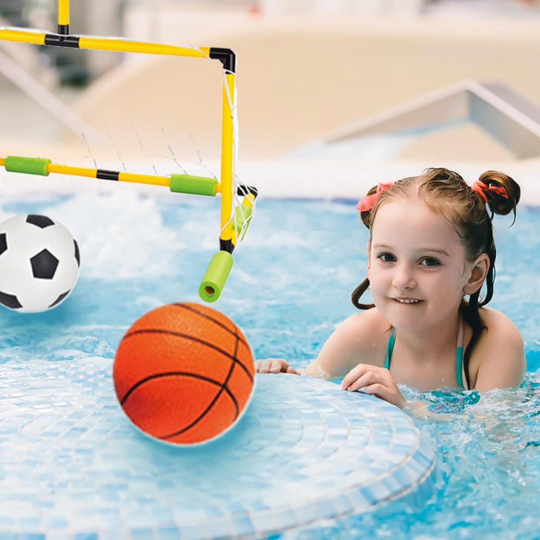 Schwimmender Basketballkorb für Pool, 2-in-1-Fussballtor & Pool-Basketballkorb, abnehmbares Tor mit