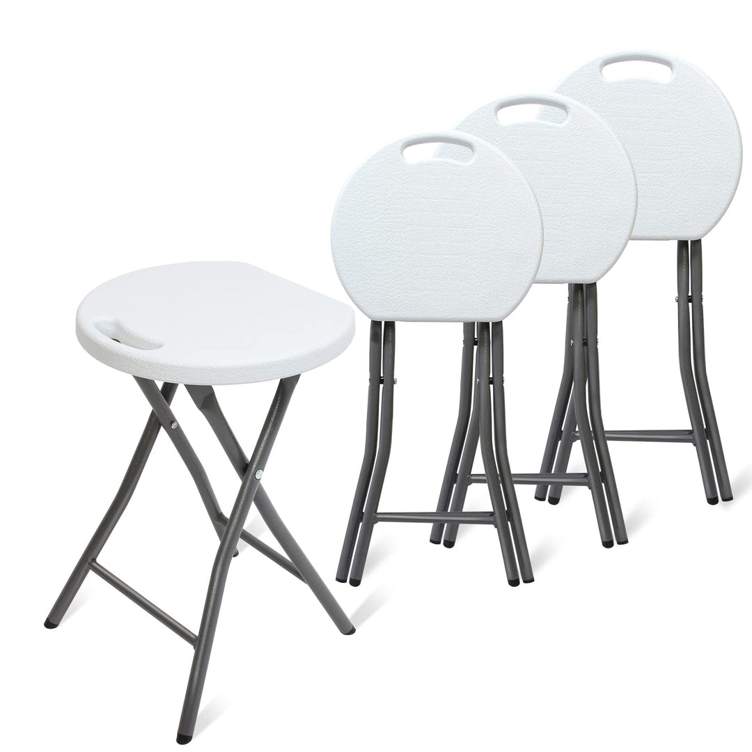 Todeco Klapphocker 4er-Set mit Handle, Plastik, Metall,Tragbarer Essstuhl klappbar, Outdoor Klapphoc