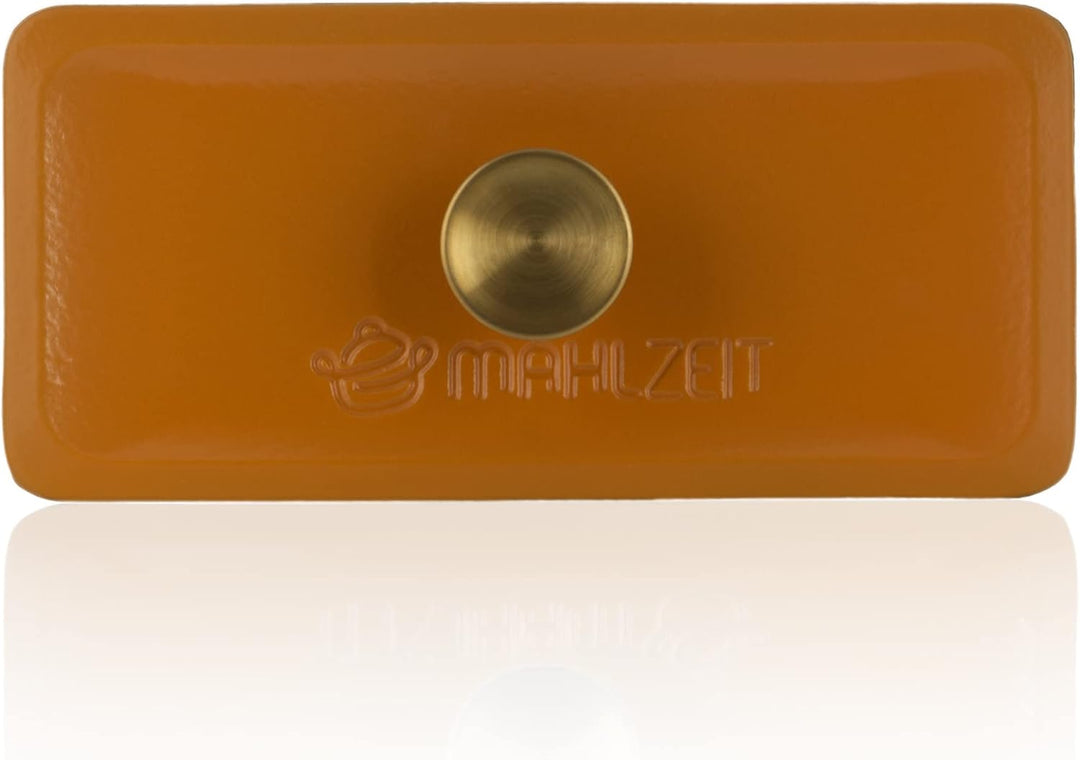 Mahlzeit Gusseisen Bräter mit Deckel emailliert | 3 Liter | Sunny Orange | Backofengeeignet, Indukti
