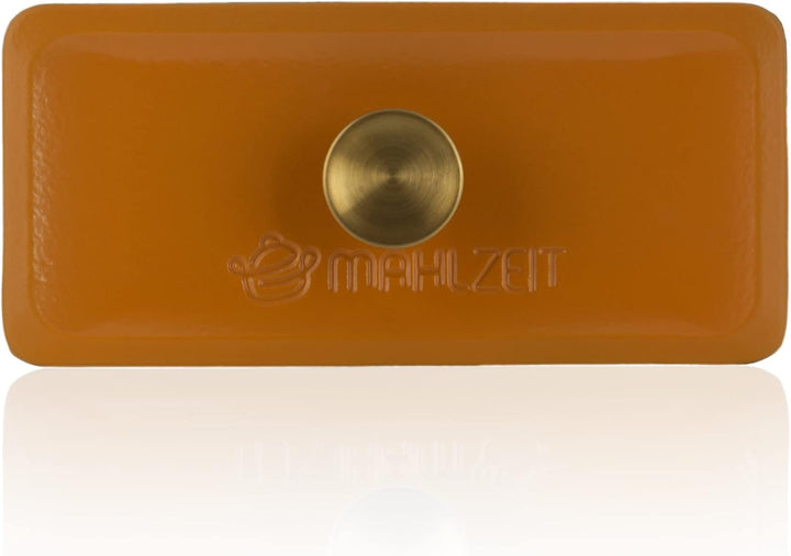 Mahlzeit Gusseisen Bräter mit Deckel emailliert | 3 Liter | Sunny Orange | Backofengeeignet, Indukti