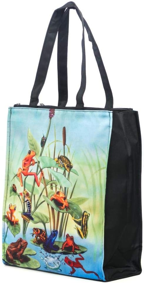 LUCKYWEATHER Shopper Einkaufstasche Twin Double Bag Damen Motiv Frog Family I Shopping Bag wasserabw