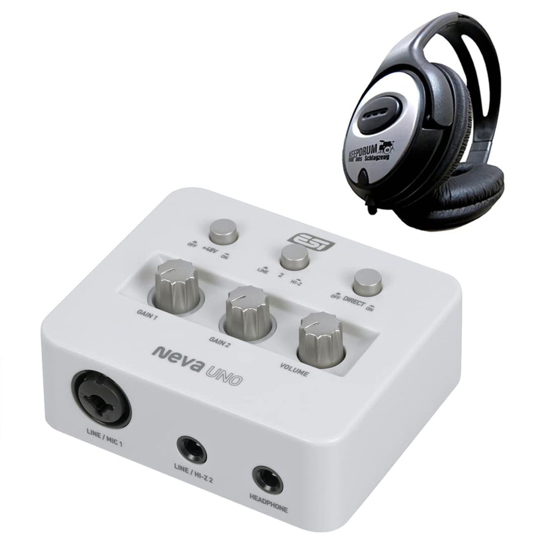 ESI NEVA Uno 2-Kanal USB Audio-Interface + keepdrum Kopfhörer